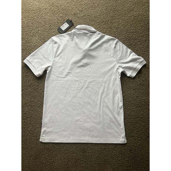 BOSS PENROSE 38 STRIPED COLLAR SLIM FIT POLO SHIRT Whit, Size M, NEW - Picture 10 of 10